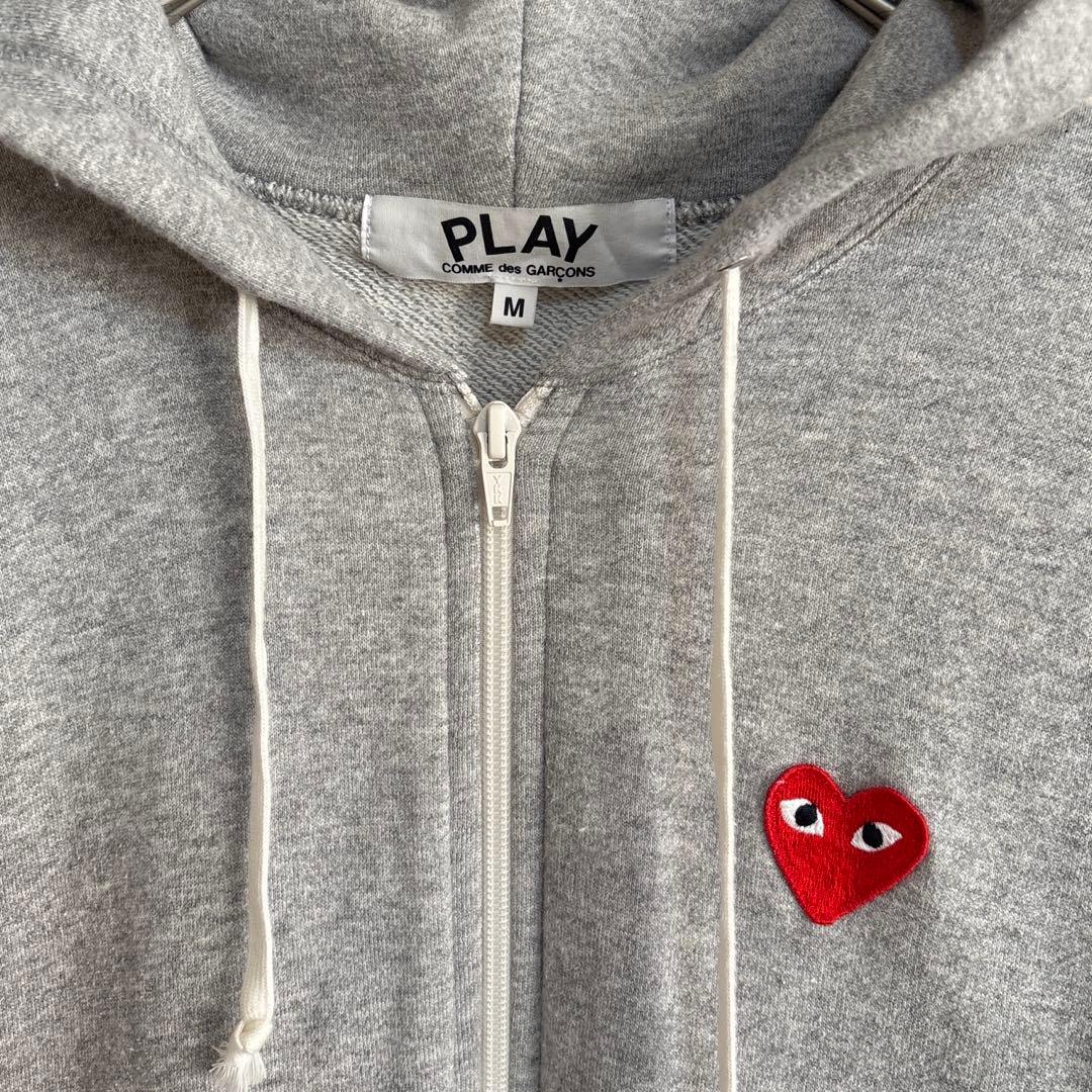 【美品】コムデギャルソン ジップパーカー 長袖 グレー サイズM パーカー