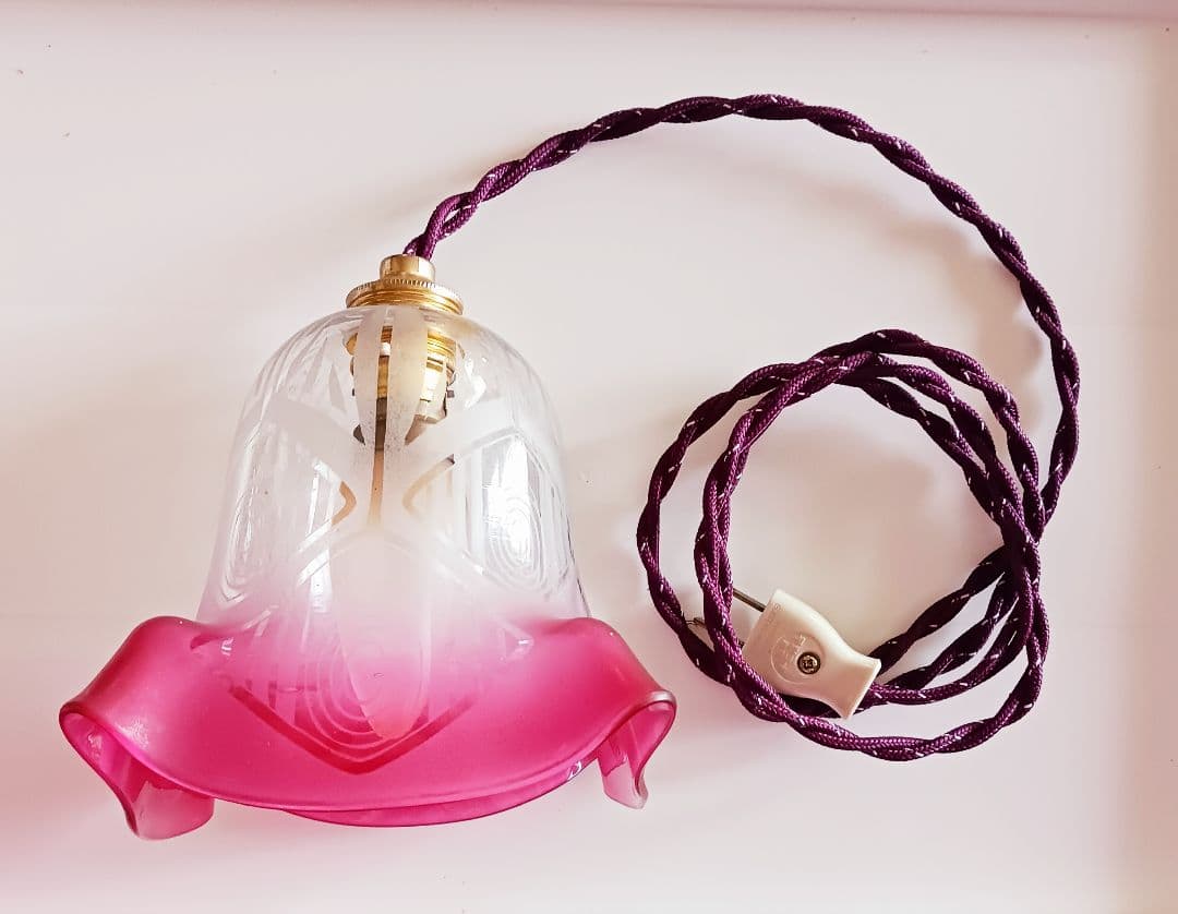 ペンダントガラスランプ　　　アンティーク