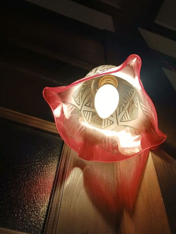 ペンダントガラスランプ　　　アンティーク