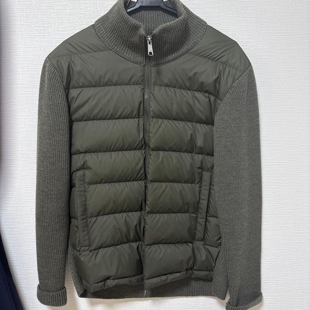 バーニーズニューヨーク　カーキ切替ダウンジャケット