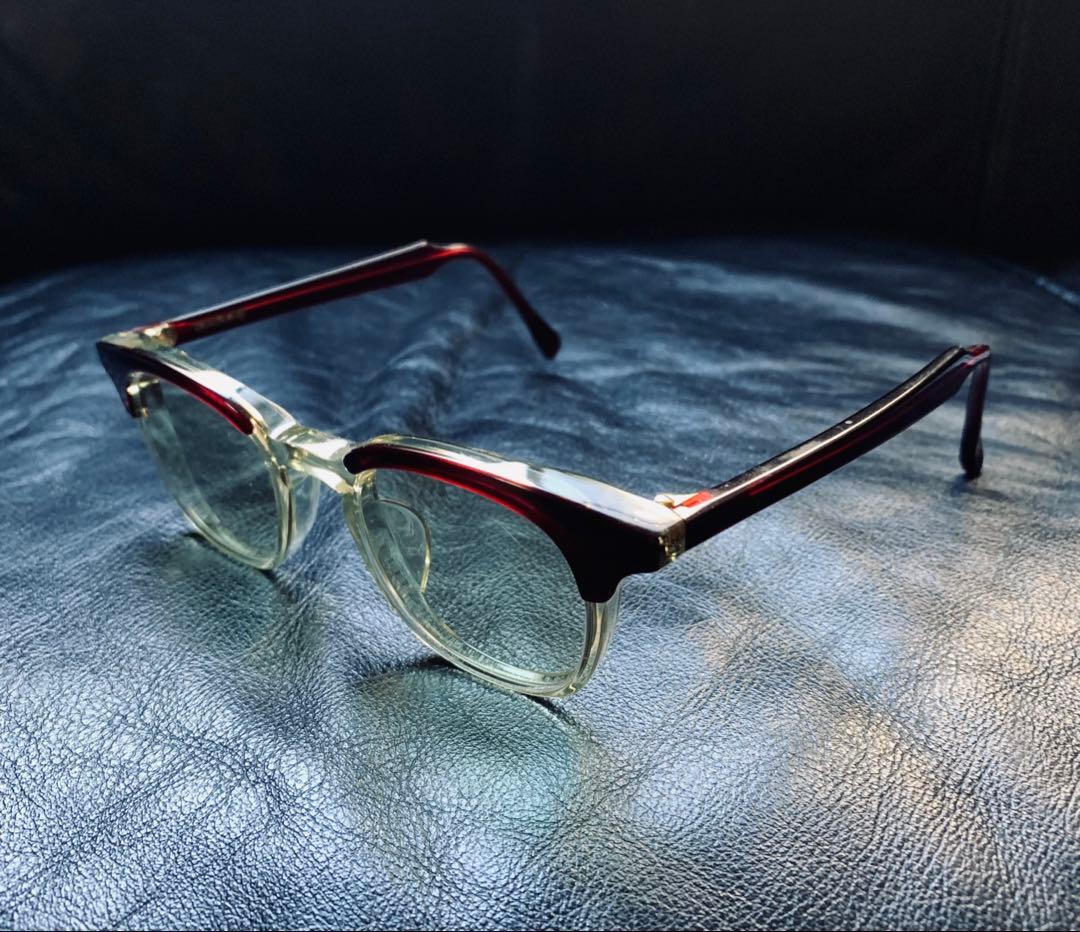 白山眼鏡「POST 」　ボルドー&キハク色の色気立つコンビフレーム
