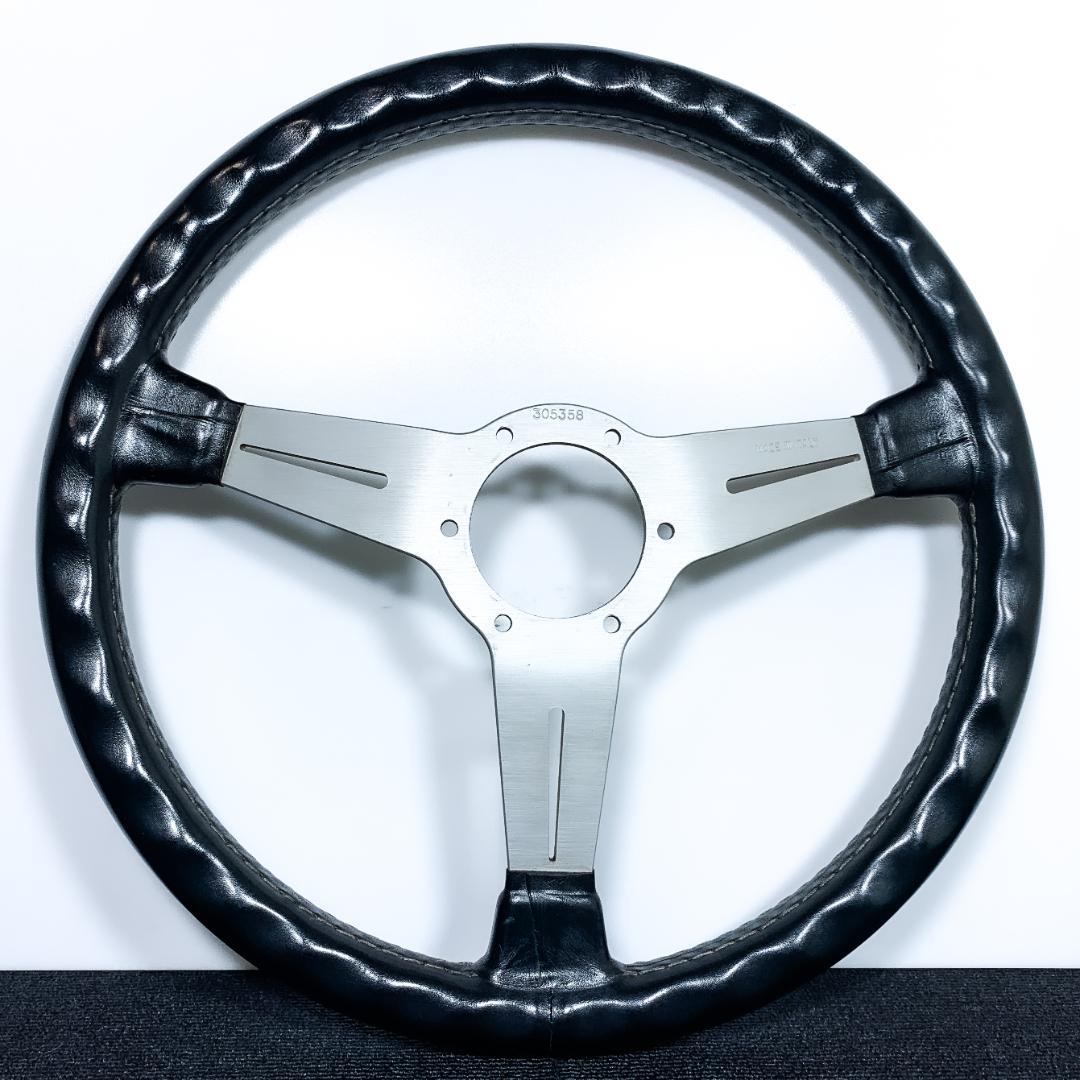 ナルディ クラシック ブラックレザー シルバースポーク 正規 FET 36φ