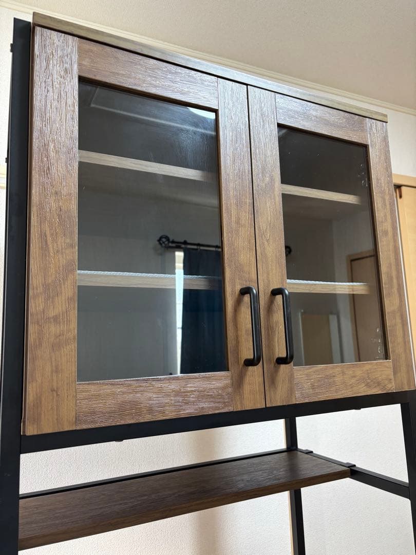 ニトリ　ヴィンテージテイストのごみ箱上ラック スリム　食器棚