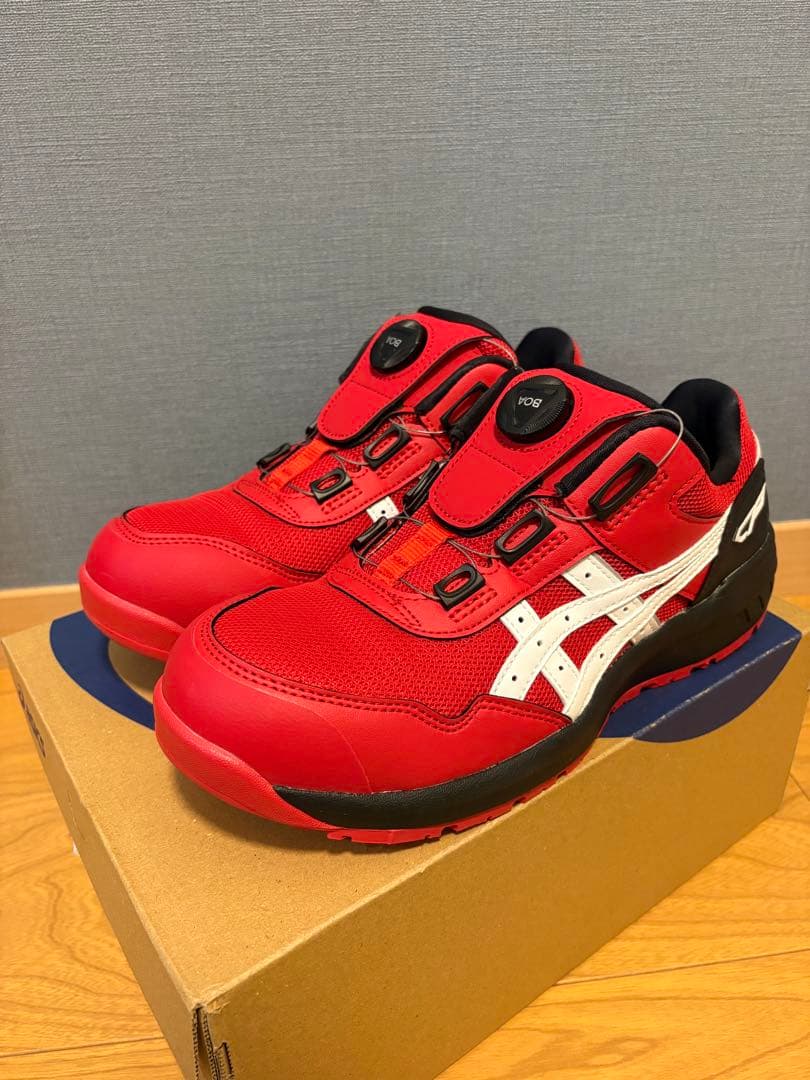 【新品未使用】 ASICS BOAシステム安全靴 レッド
