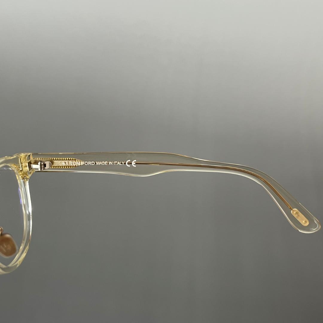 トムフォード メガネ アジアンフィット ラウンド クリア イエロー ゴールド 黄