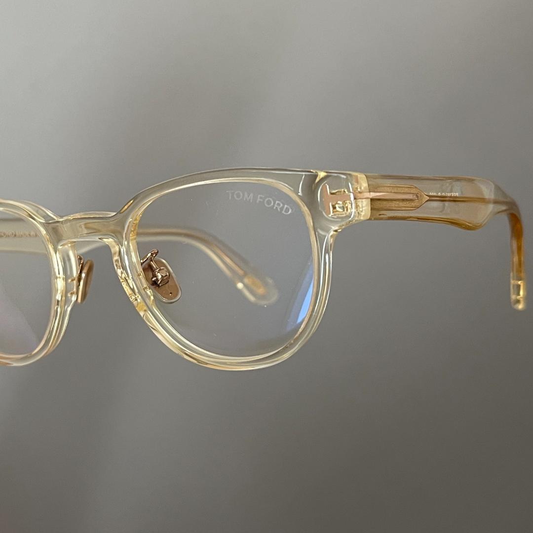 トムフォード メガネ アジアンフィット ラウンド クリア イエロー ゴールド 黄