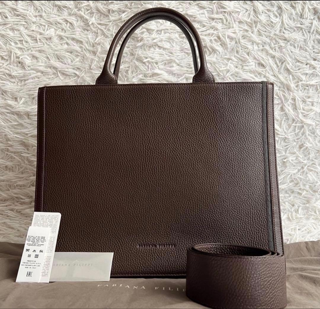 美品 ファビアナフィリッピ モニーレ 2way ハンドバッグ ショルダー A4