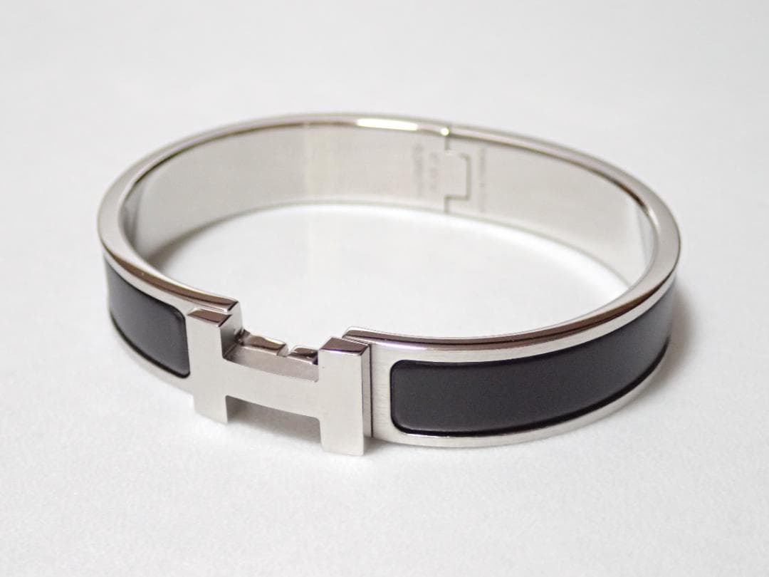 【美品】HERMES エルメス クリッククラックPM Hバングル ブラック