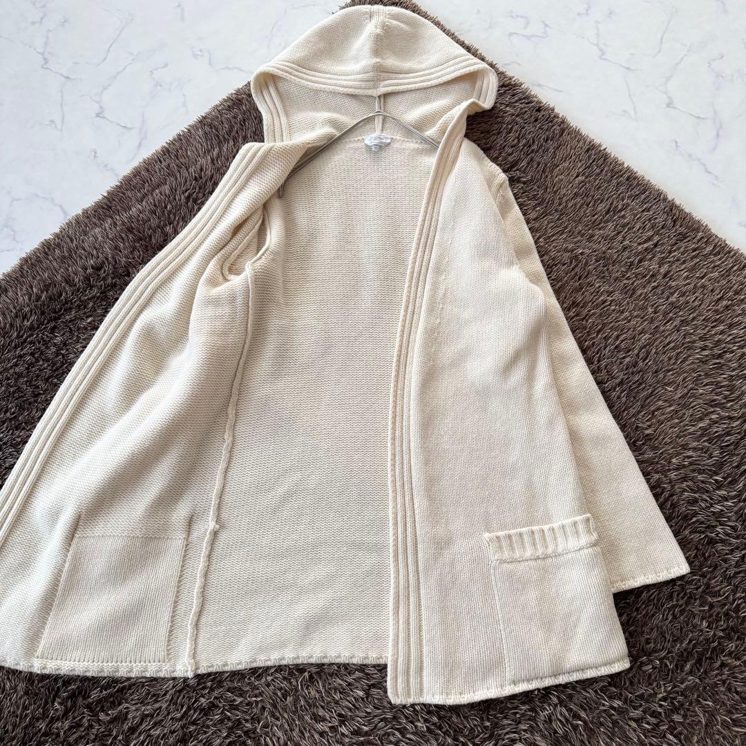 マックスマーラ カシミヤ混 フーディー カーディガン ベルト ウォッシャブル M