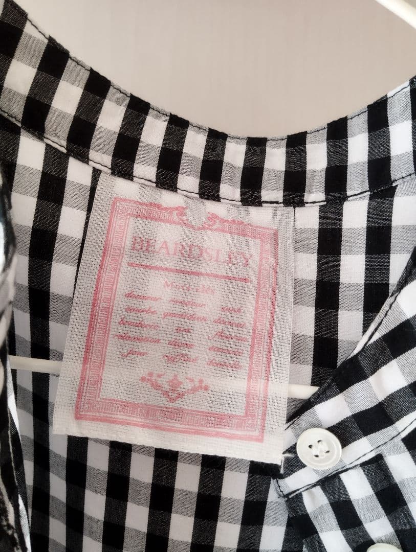 ビアズリー　チェック柄 長袖 シャツワンピース