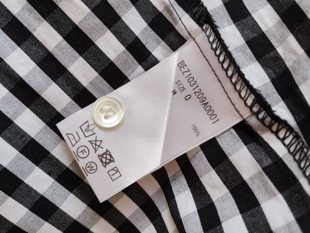 ビアズリー　チェック柄 長袖 シャツワンピース