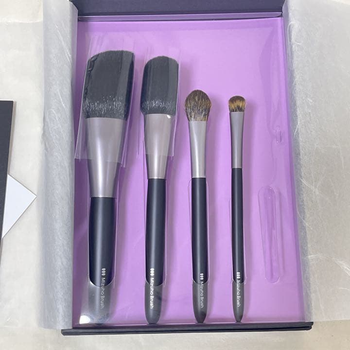 【送料込・未使用】熊野筆「メイクブラシ アニバーサリー」4本セット