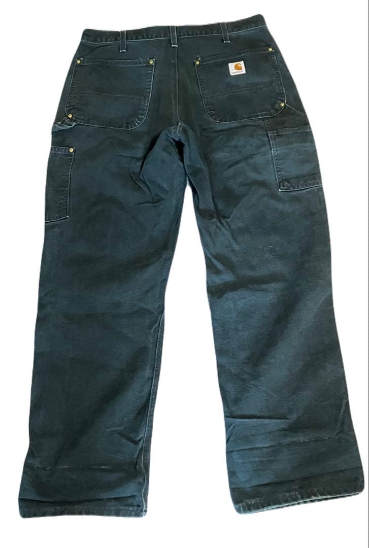 Carhartt ブラック ダブルニー パンツ フェード