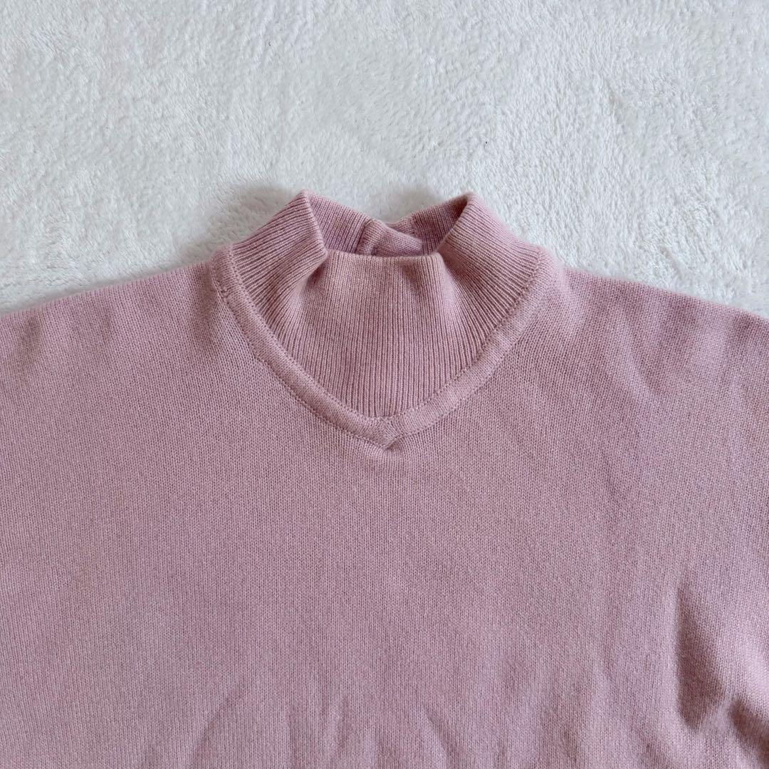 ピュアカシミヤ　金ボタン　CHANEL 半袖 ワンピース クローバー　ピンク