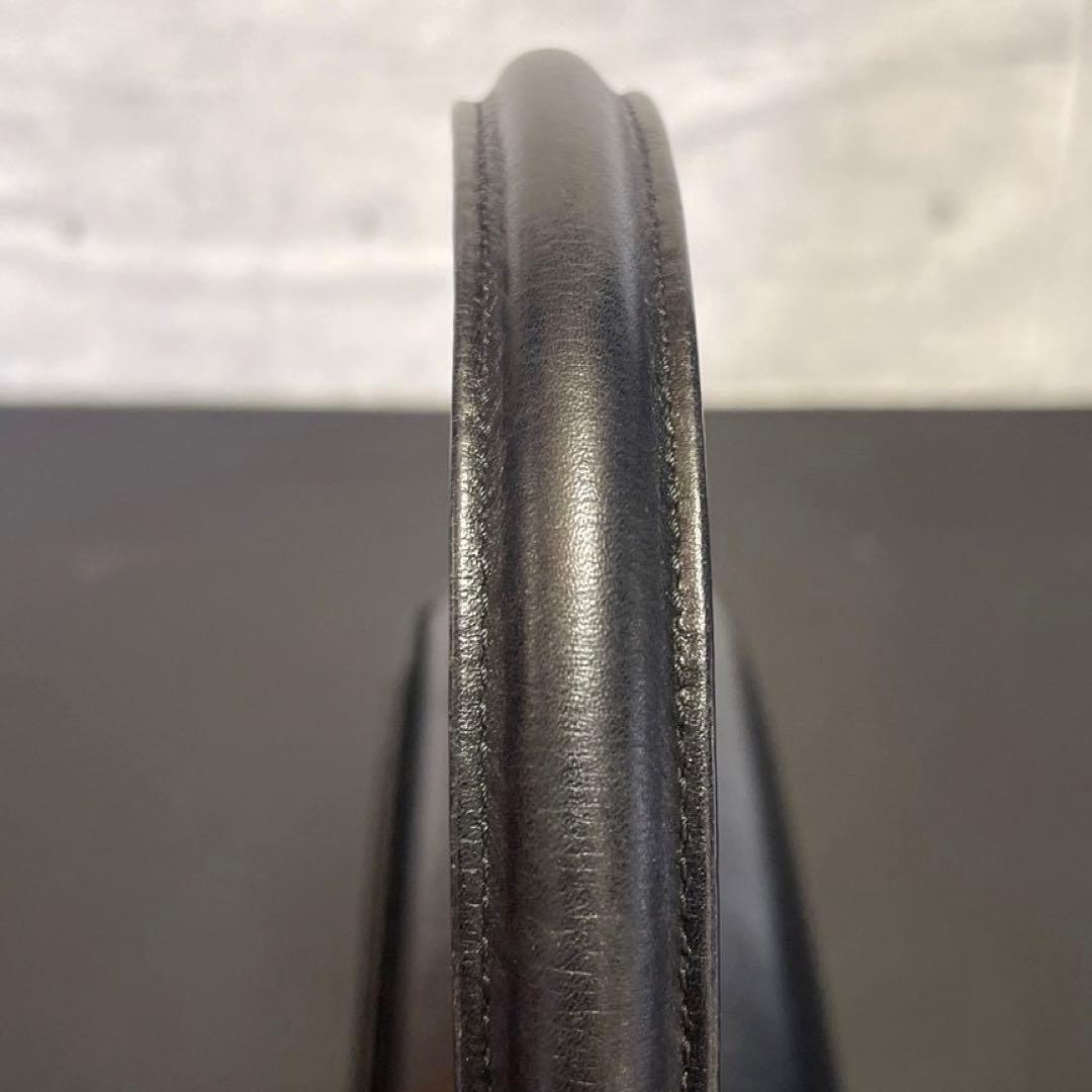 【WAKO】銀座和光 カーフレザー ブラック ゴールド金具 トップハンドルバッグ