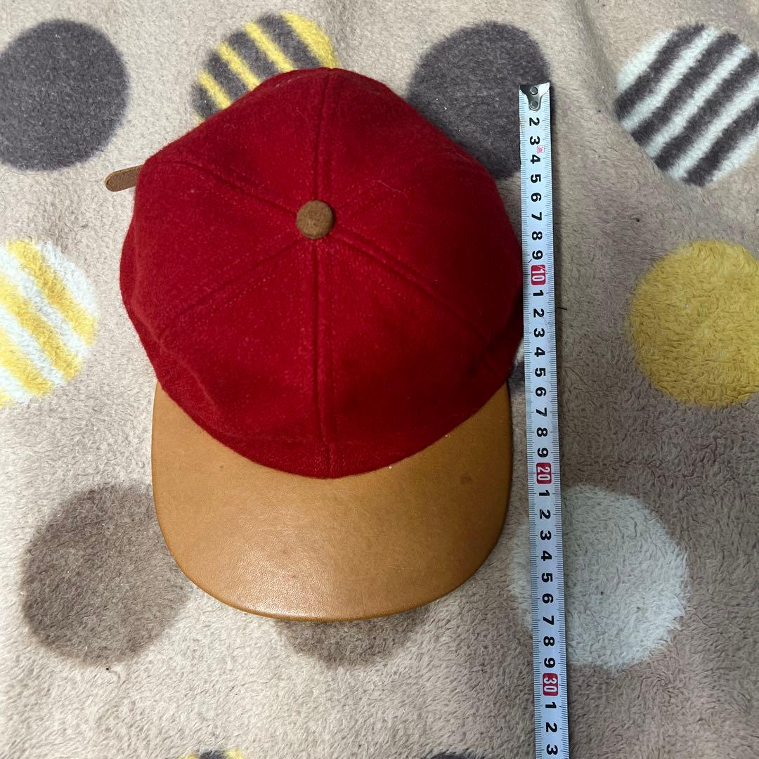 ビンテージCOACH ウール レザーキャップ