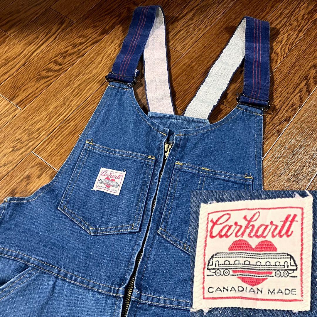 【デッド級】50s カーハート ハートタグ デニムオーバーオール 34インチ