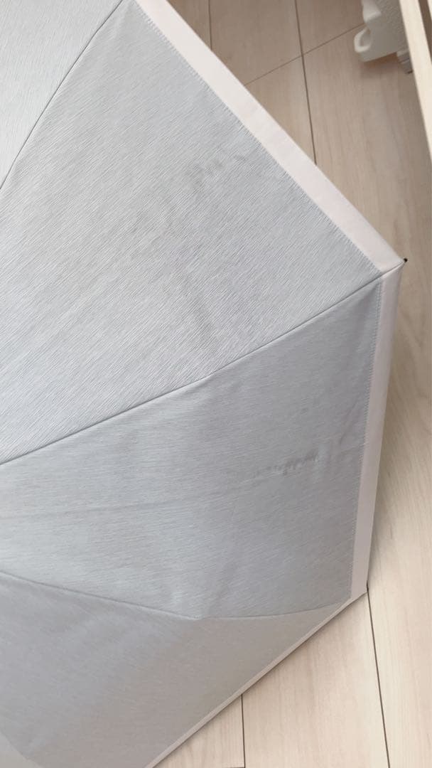 サンバリア100 折りたたみ日傘 ２段折 コンビmoku グレー 曲がり手元