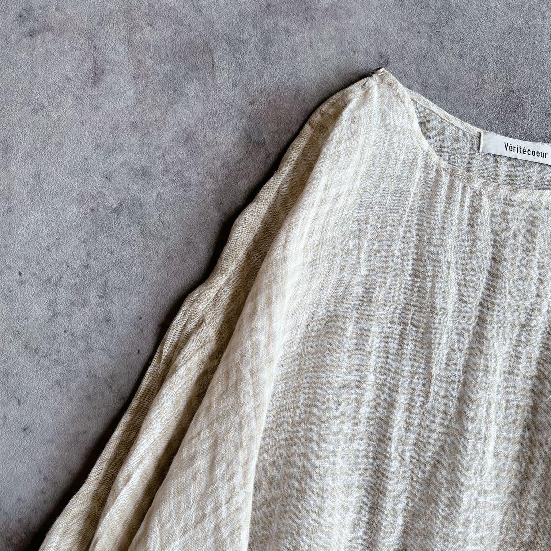 rino/ Veritecoeur ⿻ リネン ギンガムチェックチュニック