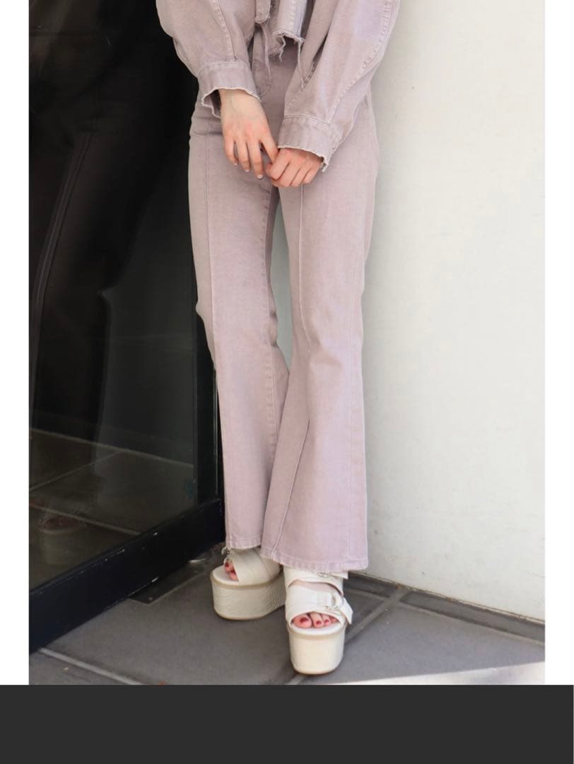 ゆ　コクーンスリーブジャケット　　ピンタックフレアパンツ