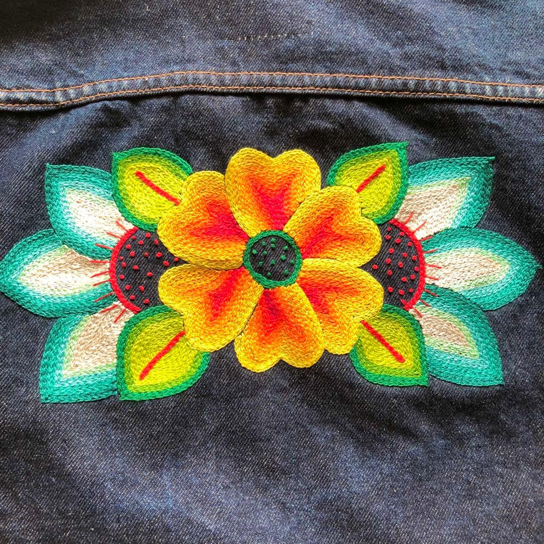 デニムジャケット　メキシコ刺繍