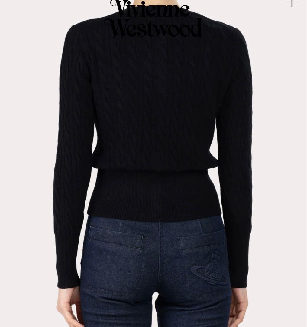未使用級　ヴィヴィアンウエストウッド　表記40 ケーブルニットクルーカーディガン