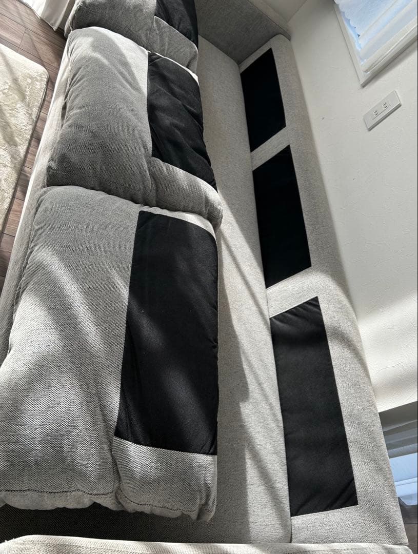 ニトリ 布張りカウチソファーベット(ノアーク2 GY)