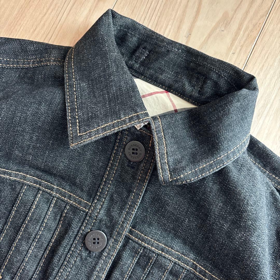 ☘*有様 バーバリー　デニムジャケット　黒　L