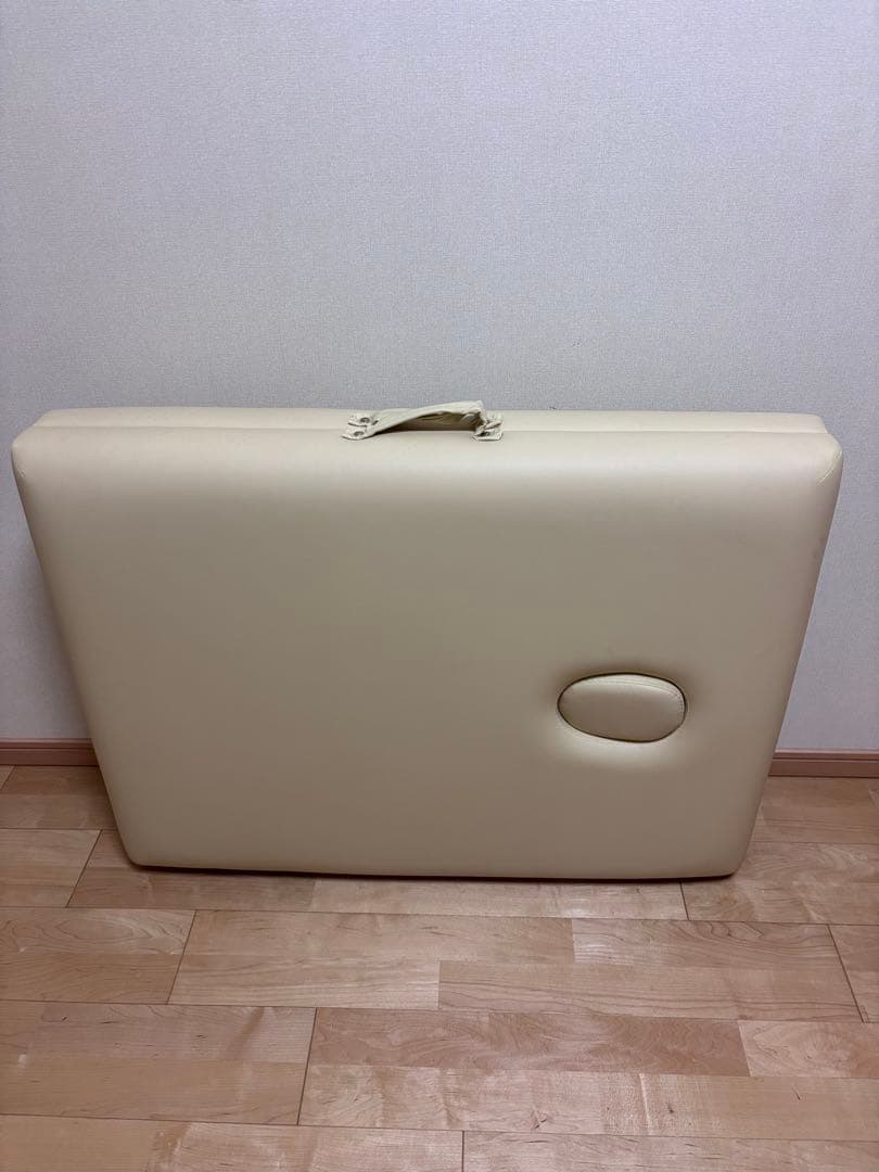 施術ベッド折りたたみベッド クリーム色 合成皮革