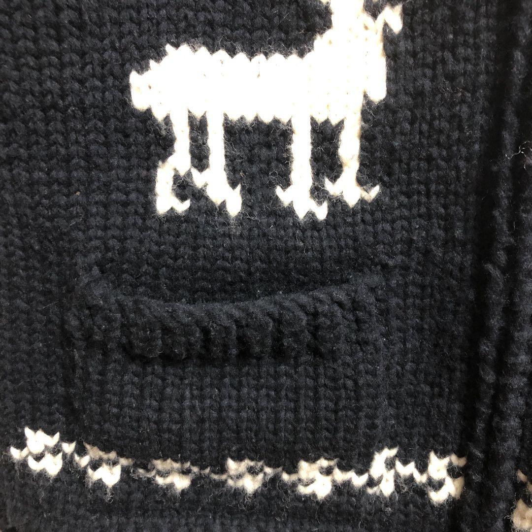 カウチンベスト (ブラック×ホワイト)サイズ38