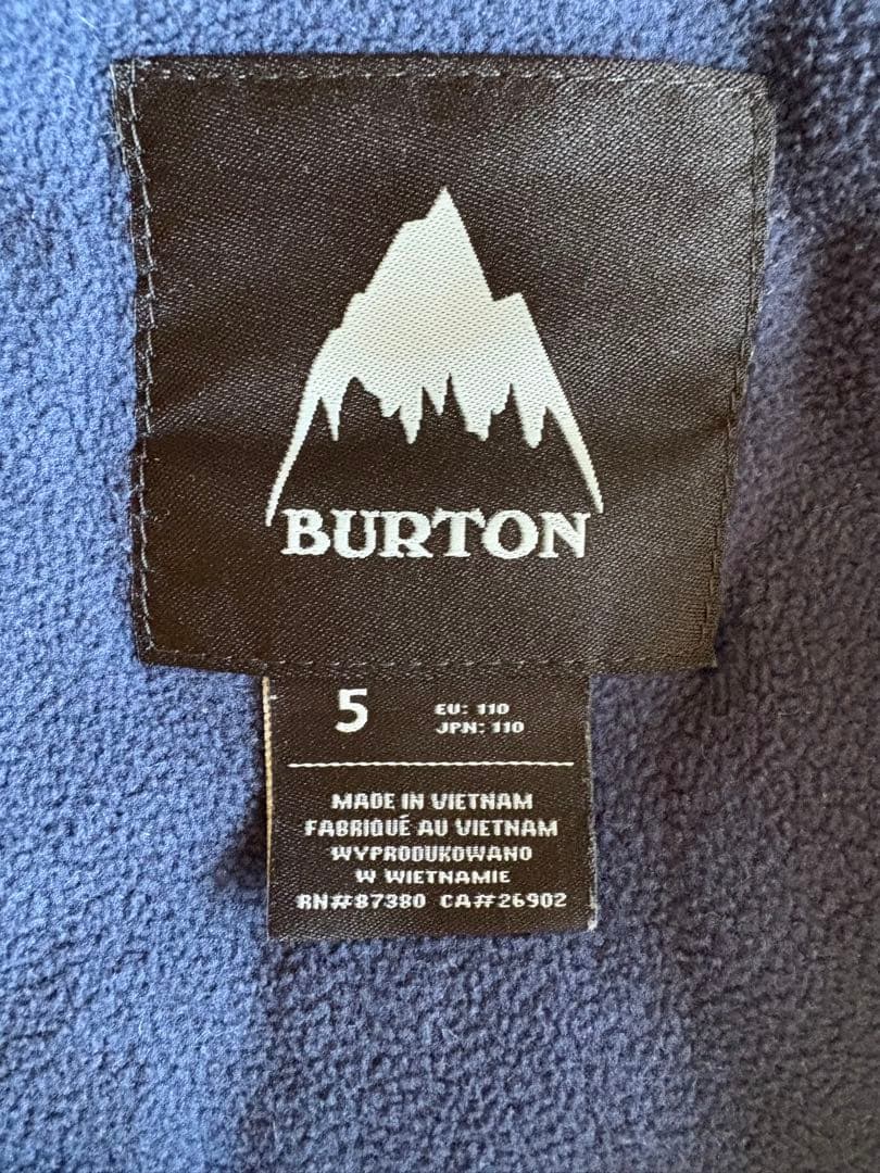 BURTON 子ども用スノーボードオーバーオール サイズ5