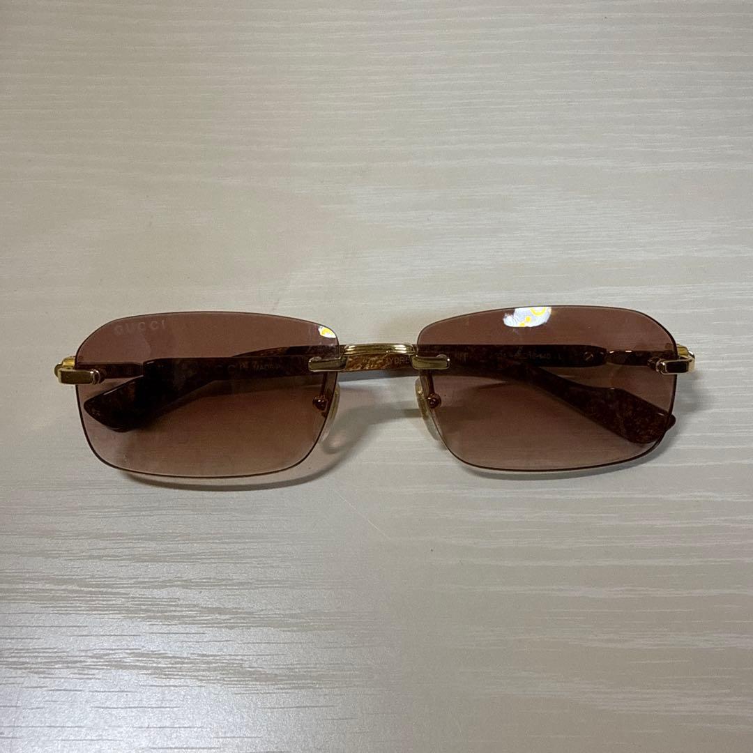 GUCCI ブラウンレンズ ゴールドフレーム サングラス