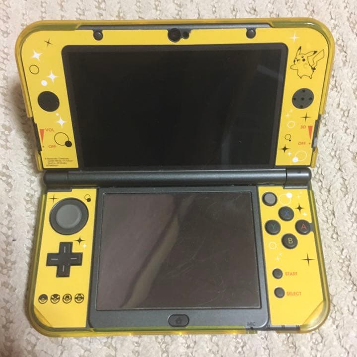 任天堂 3DS LL 本体 ピカチュウ シール バージョン カバー無し
