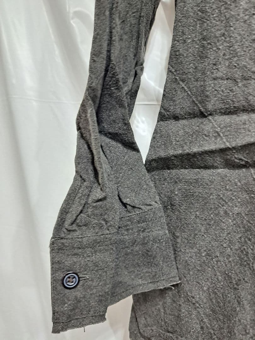 未使用　KLASICA　リネンシャツ　長袖　チャコールグレー