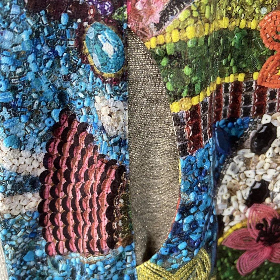 新品タグ付き⭐︎アルベロベロ胸元ビーズストーン　半袖チュニック　ブタさん　ゆったり