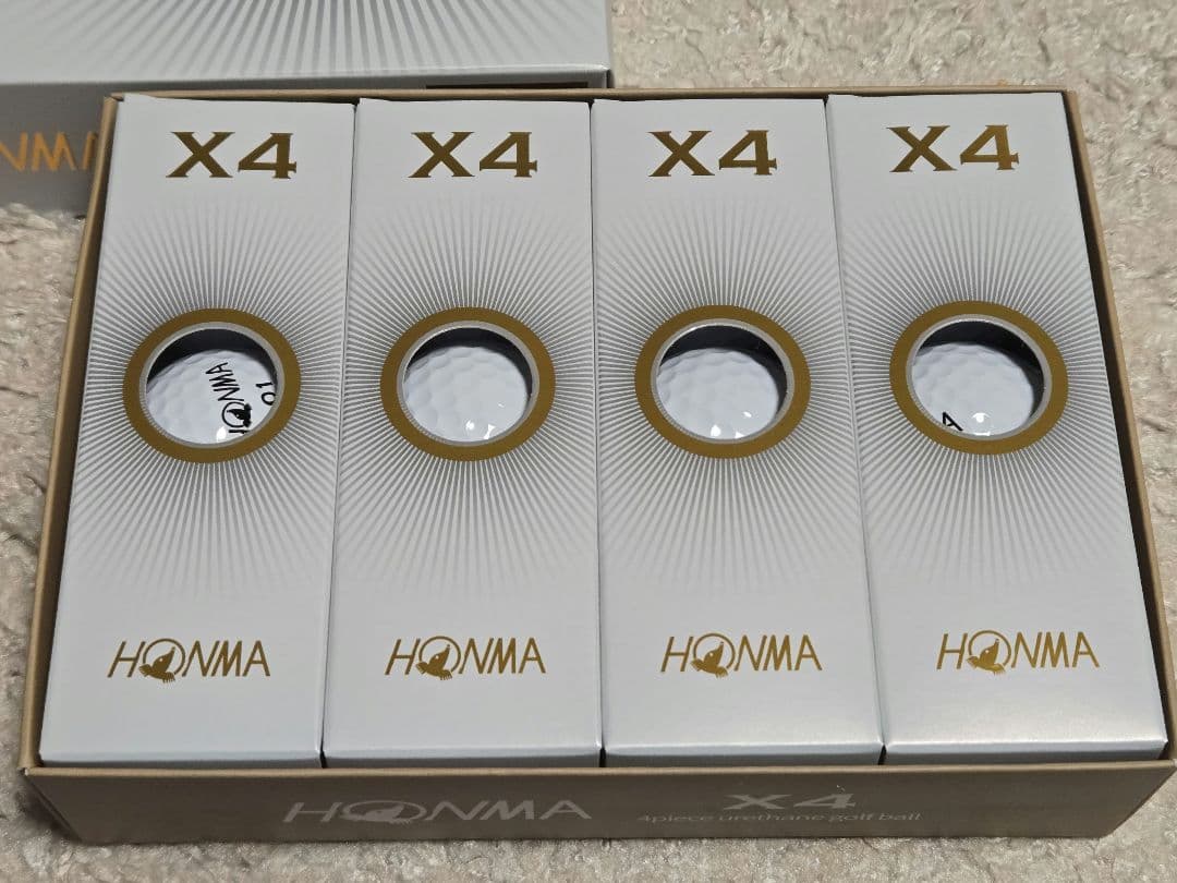 本間ゴルフ ゴルフボール X4 4ピースゴルフボール ホワイト2ダース24個