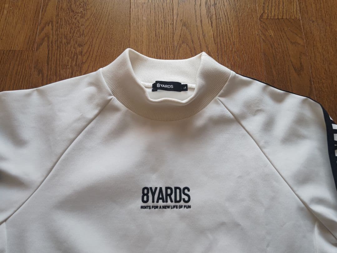8YARDS ホワイト モック トレーナー ハチヤーズ サイズL 長袖