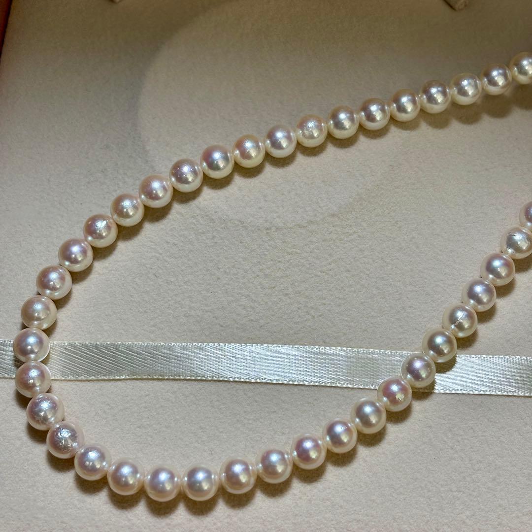 【テリ抜群✨】あこや真珠　セミロング　ピンク　ネックレス　約7.5-8.5mm