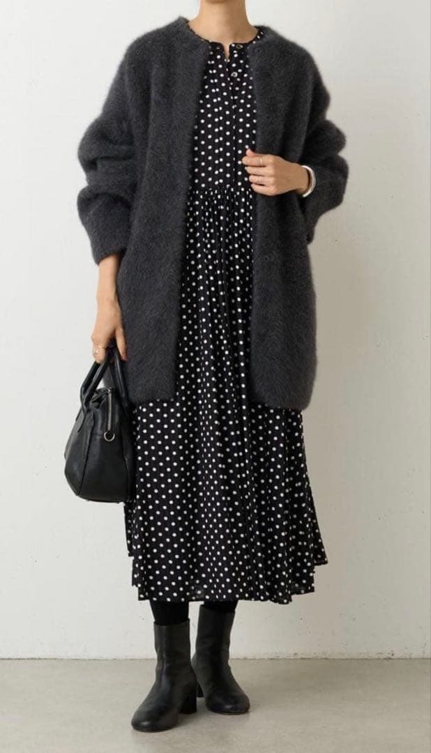 BEARDSLEY ビアズリー　ドットギャザーワンピース サイズ1 新品