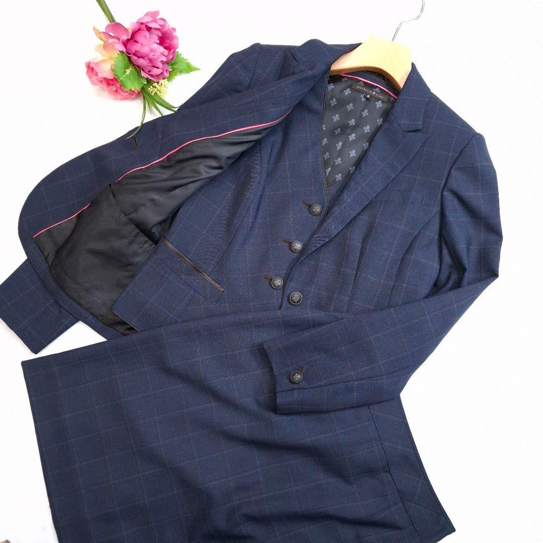 【新品/タグ付/3ピース】PATRICK COX チェック柄 スカートスーツ M