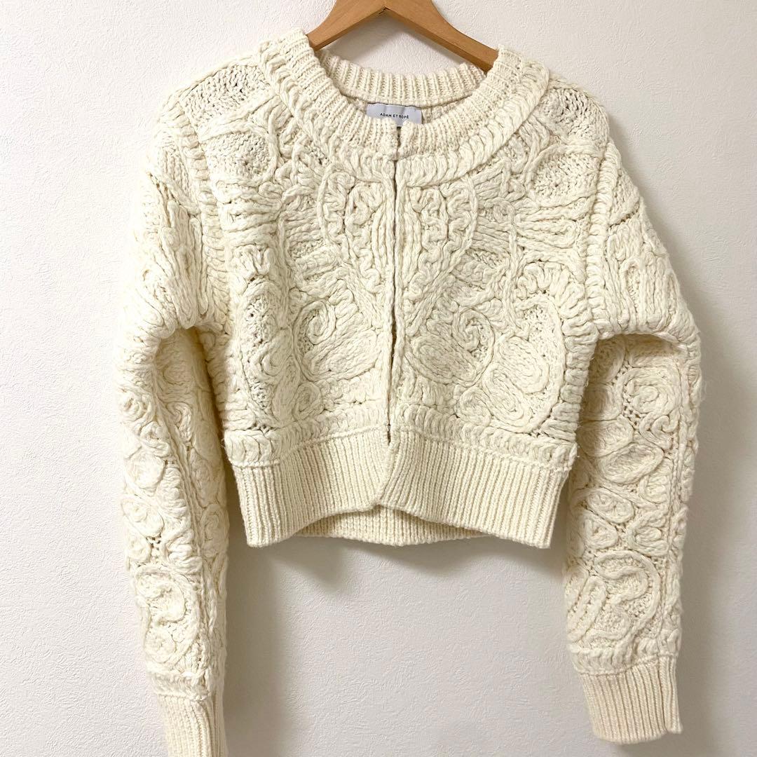 アダムエロペ コードレースパターンニットカーディガン