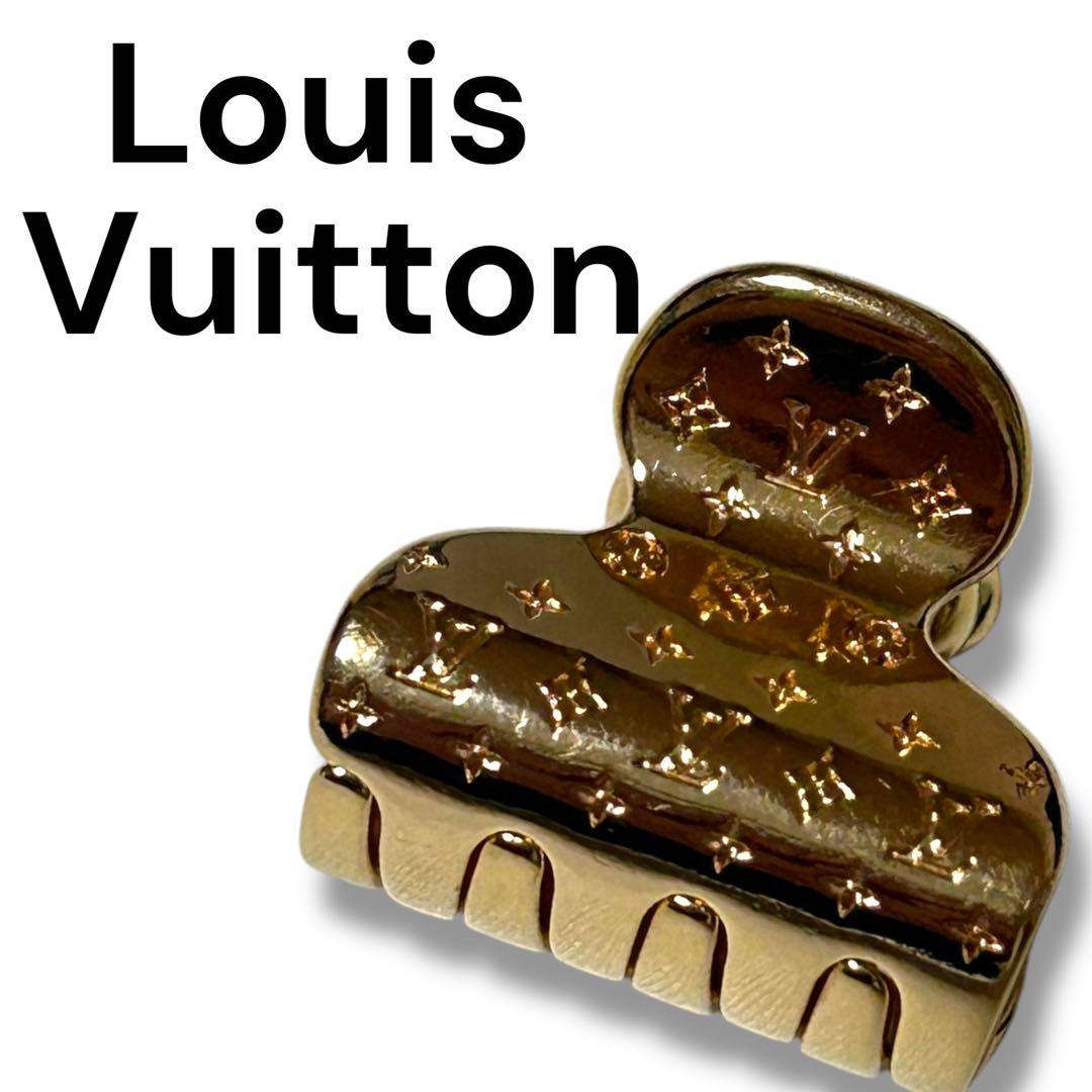 【中古品】ルイ•ヴィトン ミニ ヘアクリップ モノグラム M68940 ゴールド