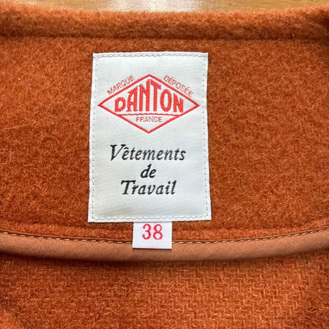 【2/22まで】DANTON ノーカラージャケット サイズ38 オレンジ