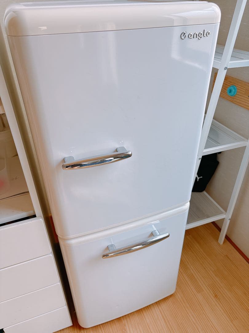 値下げ！e angle 冷蔵庫　冷凍庫　2ドア　右開き　ホワイト