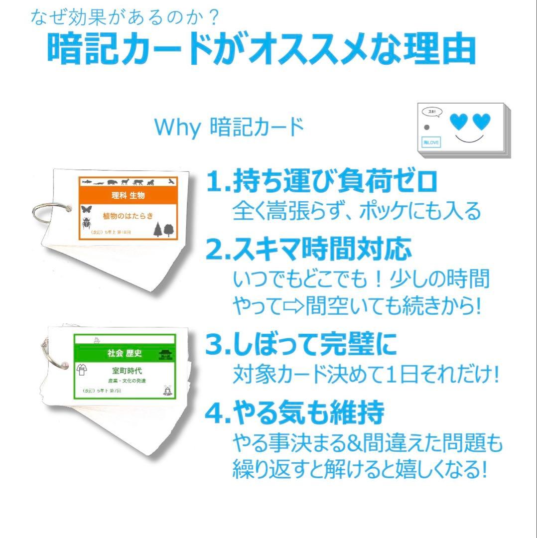 中学受験 暗記カード【5年上 社会・理科11-14回】予習シリーズ 組み分け対策