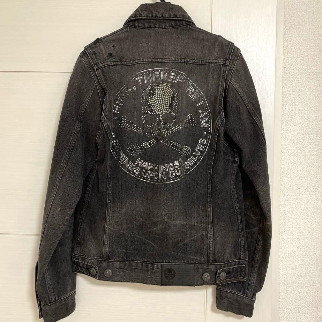 ロエン　ブラックデニムジャケット スカルデザイン　ロエンジーンズ　Gジャン