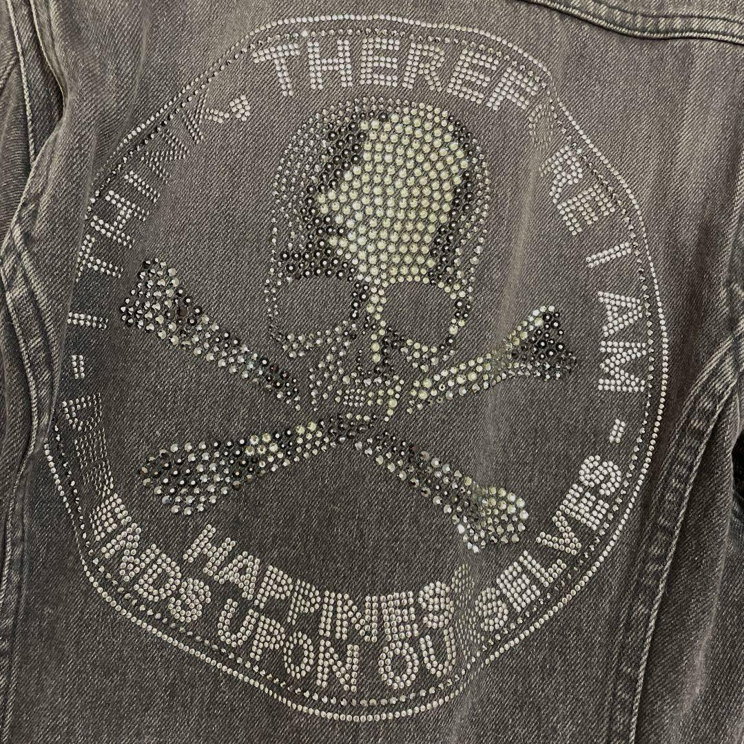 ロエン　ブラックデニムジャケット スカルデザイン　ロエンジーンズ　Gジャン