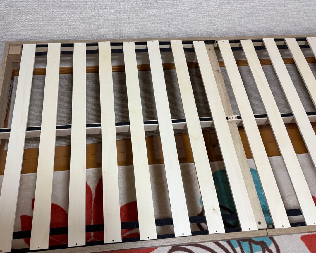 すのこ ベッドフレーム シングル ヘッドボード コンセント付