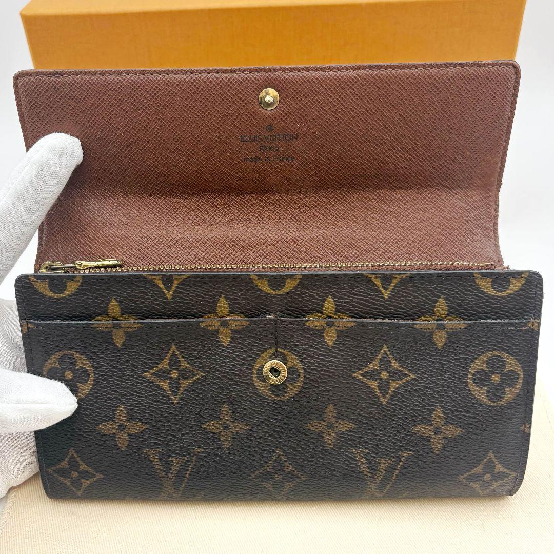 【美品】ルイヴィトン ポルトフォイユ サラ モノグラム 長財布 カード クレディ
