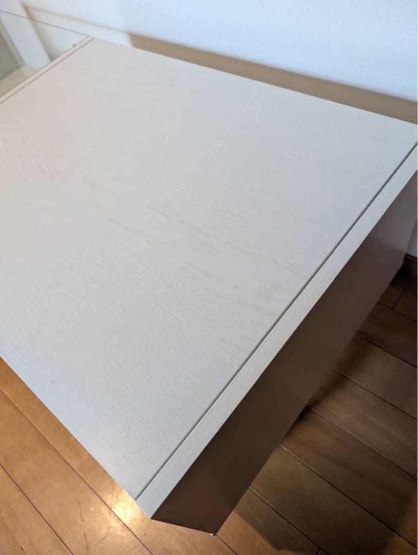 ■送料込■LOWYA ドレッサー ローテーブル ホワイト 鏡 化粧台 センター